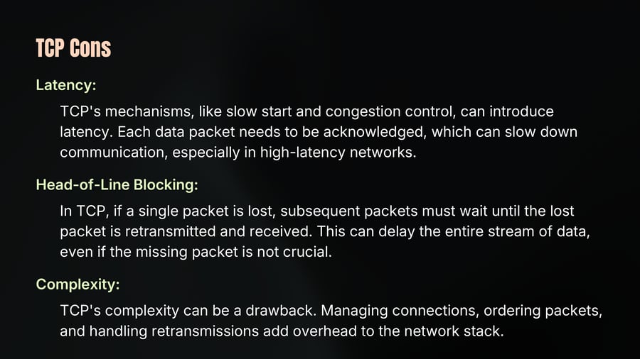 TCP Cons