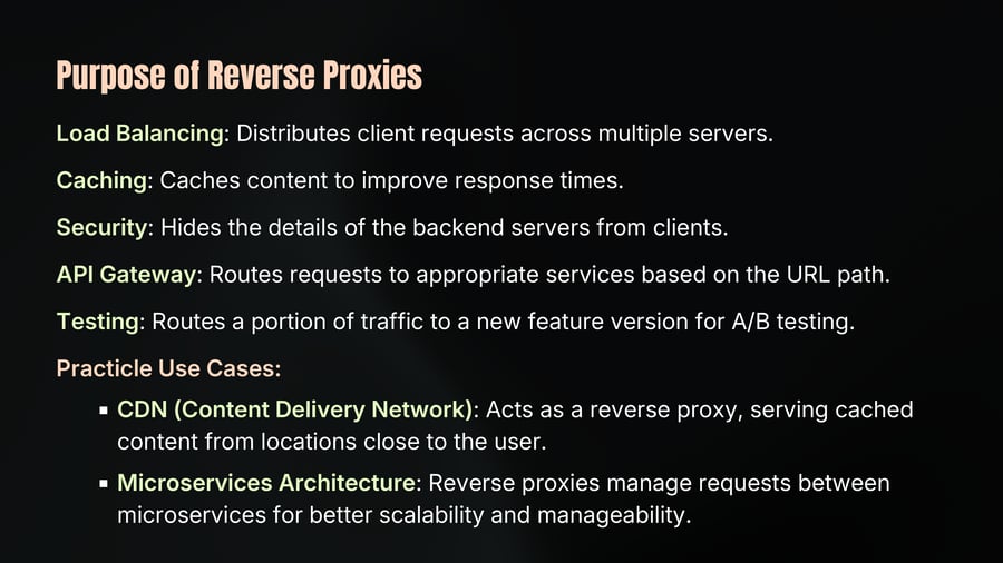 Purpose of Reverse Proxies