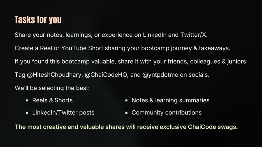 Tasks for you