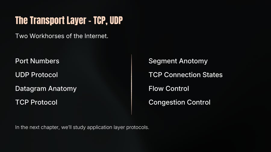 The Transport Layer - TCP, UDP