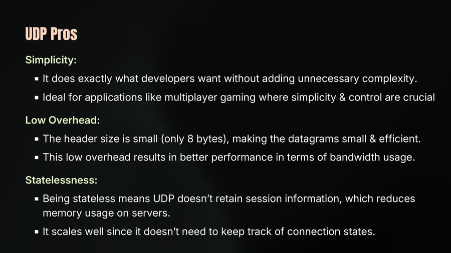 UDP Pros