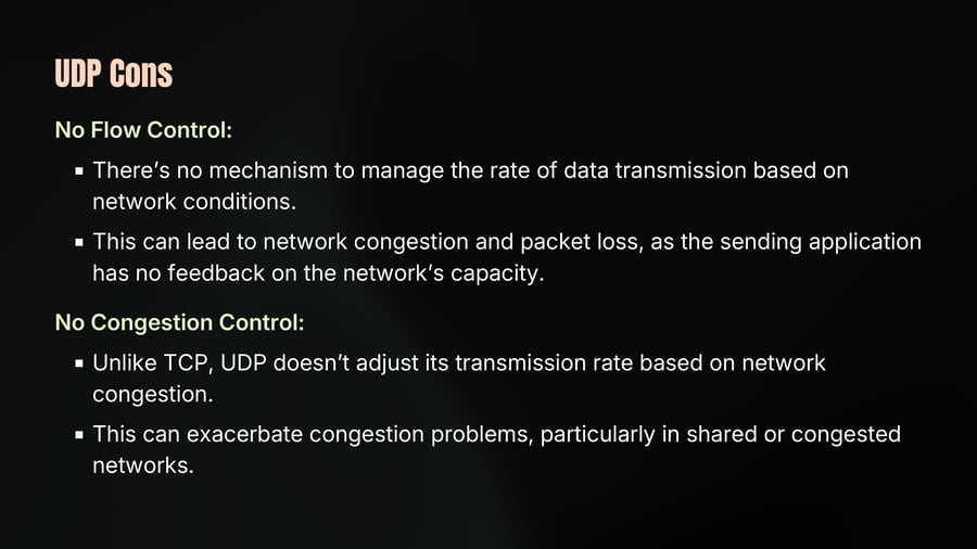 UDP Cons