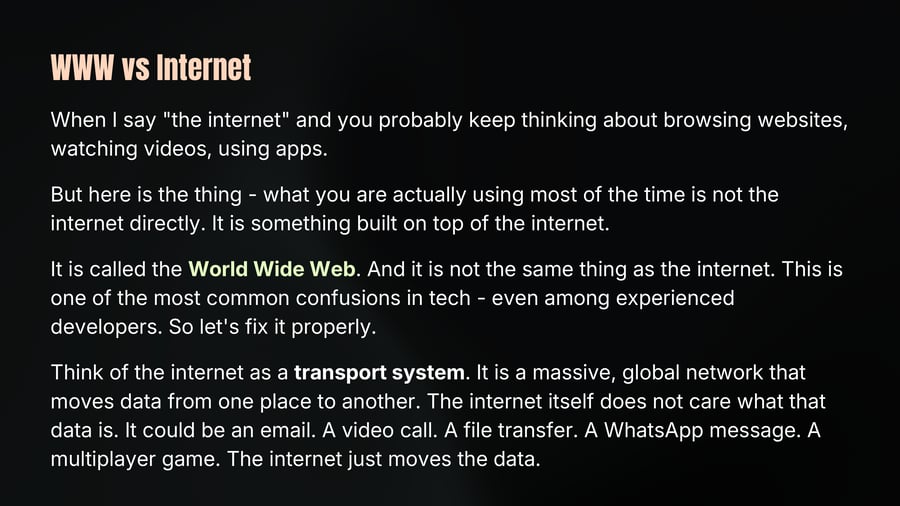 WWW vs Internet