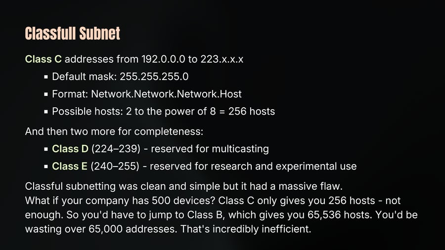 Classfull Subnet