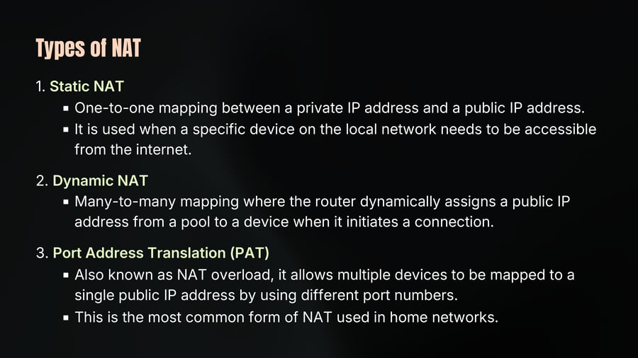 Types of NAT
