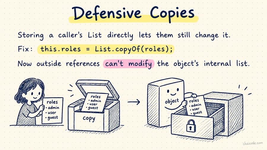 Original list being photocopied; the object keeps the copy in a locked drawer