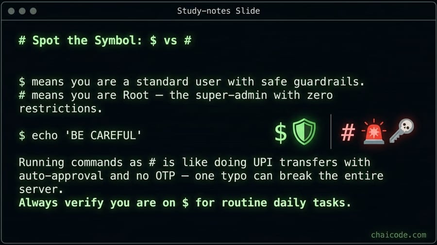 # vs $ in Terminal