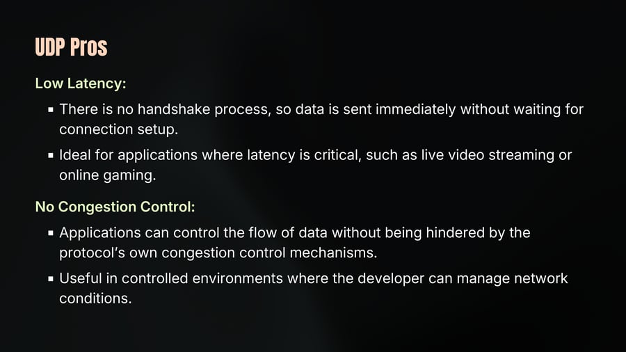 UDP Pros