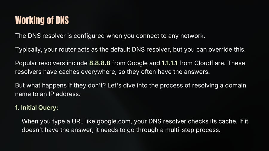 Working of DNS