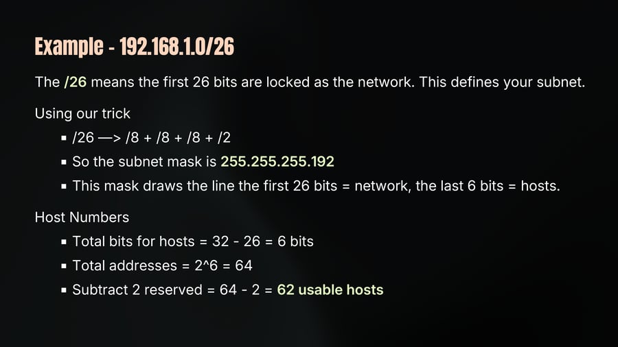 Example - 192.168.1.0/26